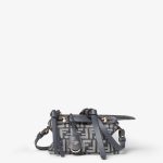 FENDI By The Way Soft Mini Dark blue denim-effect FF jacquard mini-bag - Image 6
